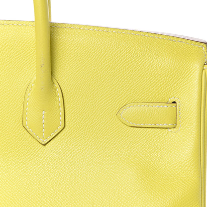 Hermes Epsom Candy Birkin 35 Lime Gris Perle 22 of 33