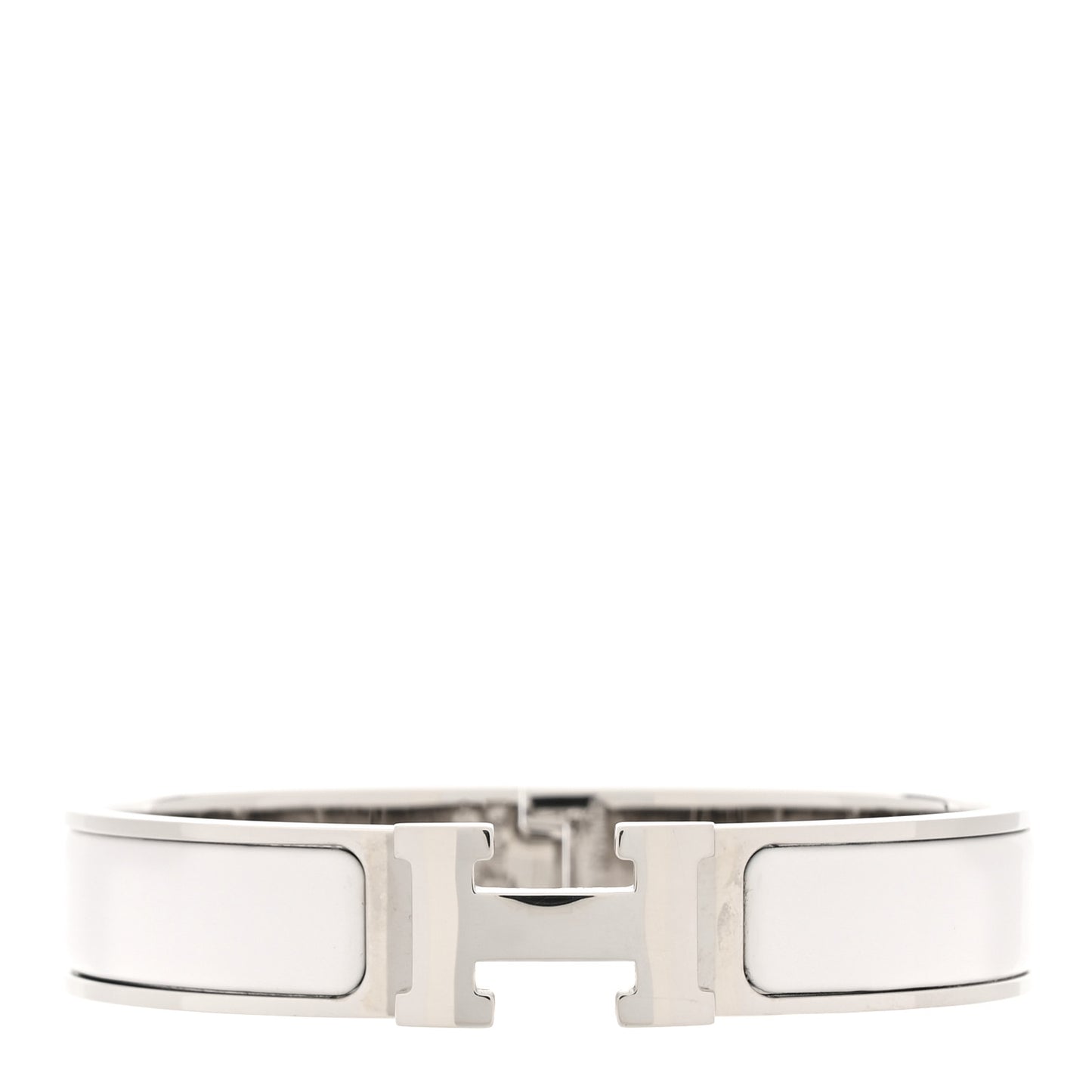 Enamel Narrow Clic Clac H Bracelet PM White