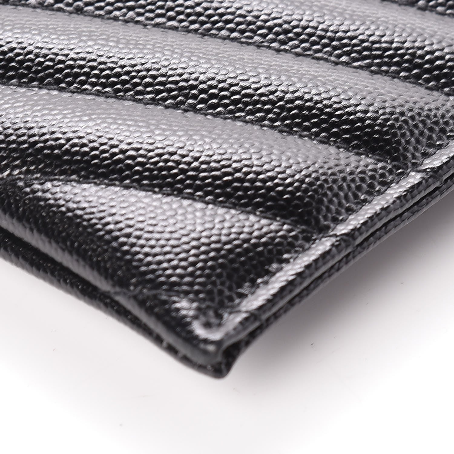 Saint Laurent Grain De Poudre Chevron Monogram Bill Pouch Black 6 of 10