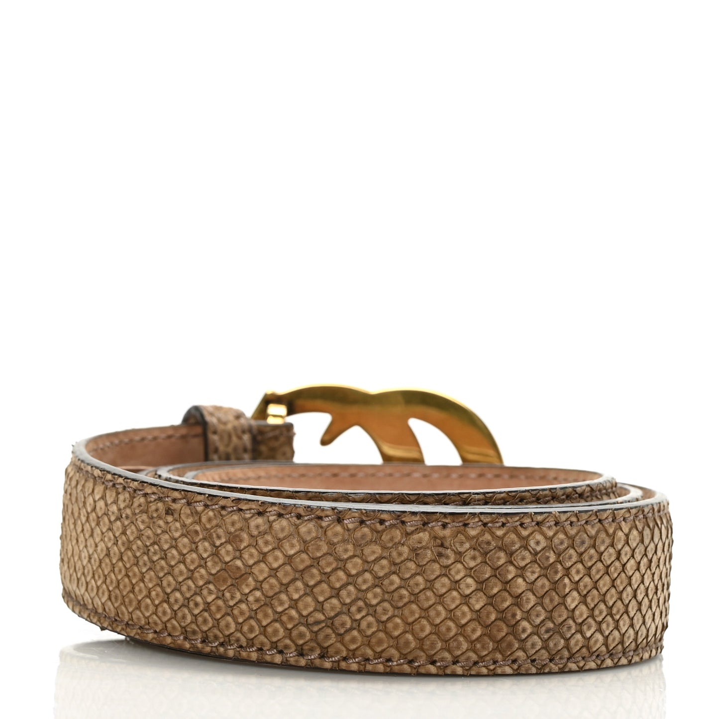 Python Sculpted GG Belt 85 34 Brown