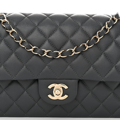 Chanel Caviar Quilted Medium Double Flap Dark Grey 8 of 12