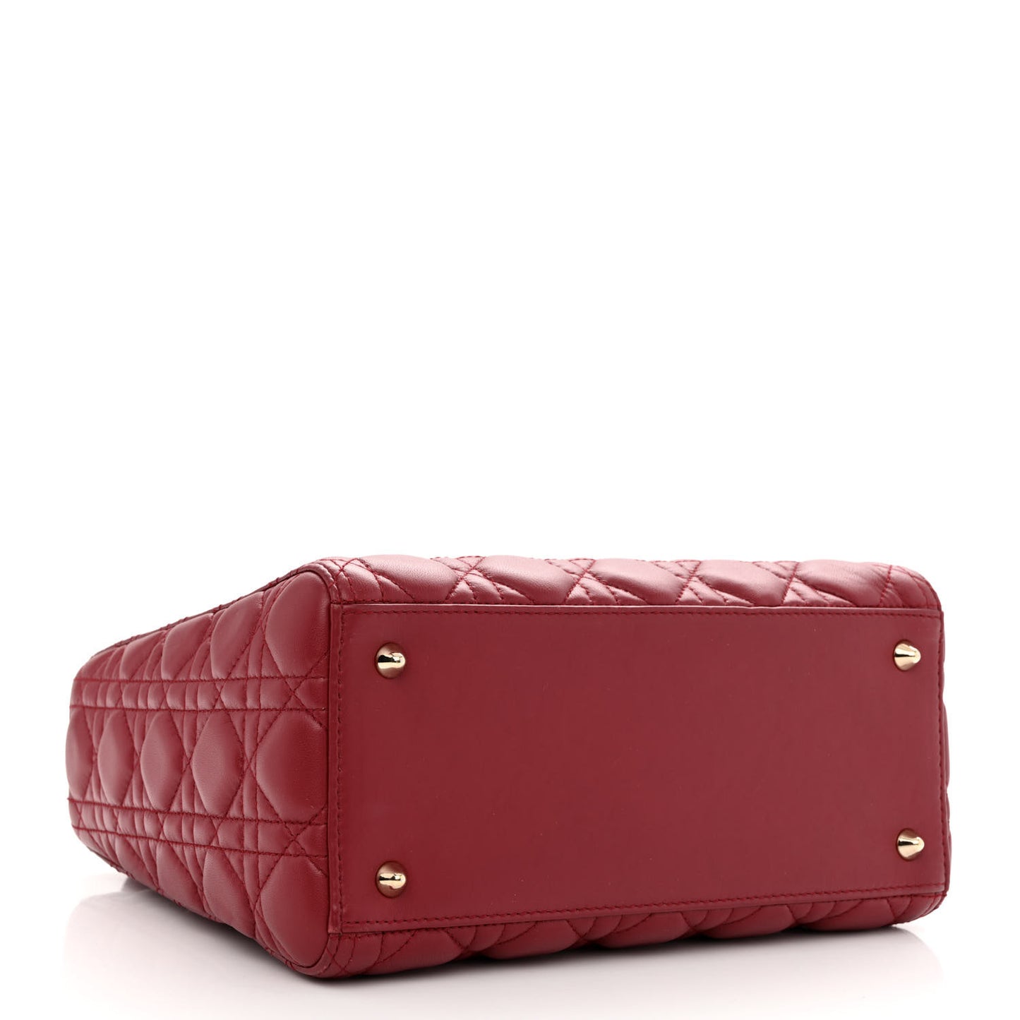 Lambskin Cannage Medium Lady Dior Red