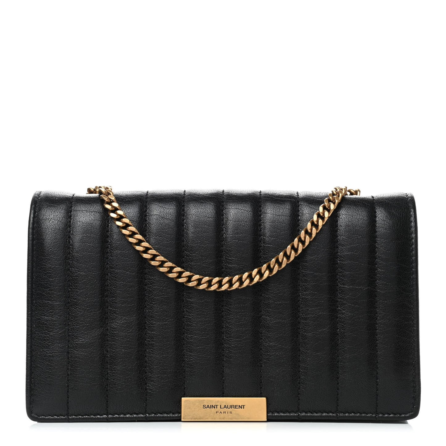 Lambskin Matelasse Amalia Chain Shoulder Bag Black