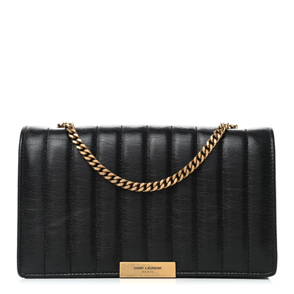 Saint Laurent Lambskin Matelasse Amalia Chain Shoulder Bag Black 1 of 4