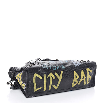 Balenciaga Agneau Graffiti All Over Classic Hardware S City Black Multicolor 4 of 9