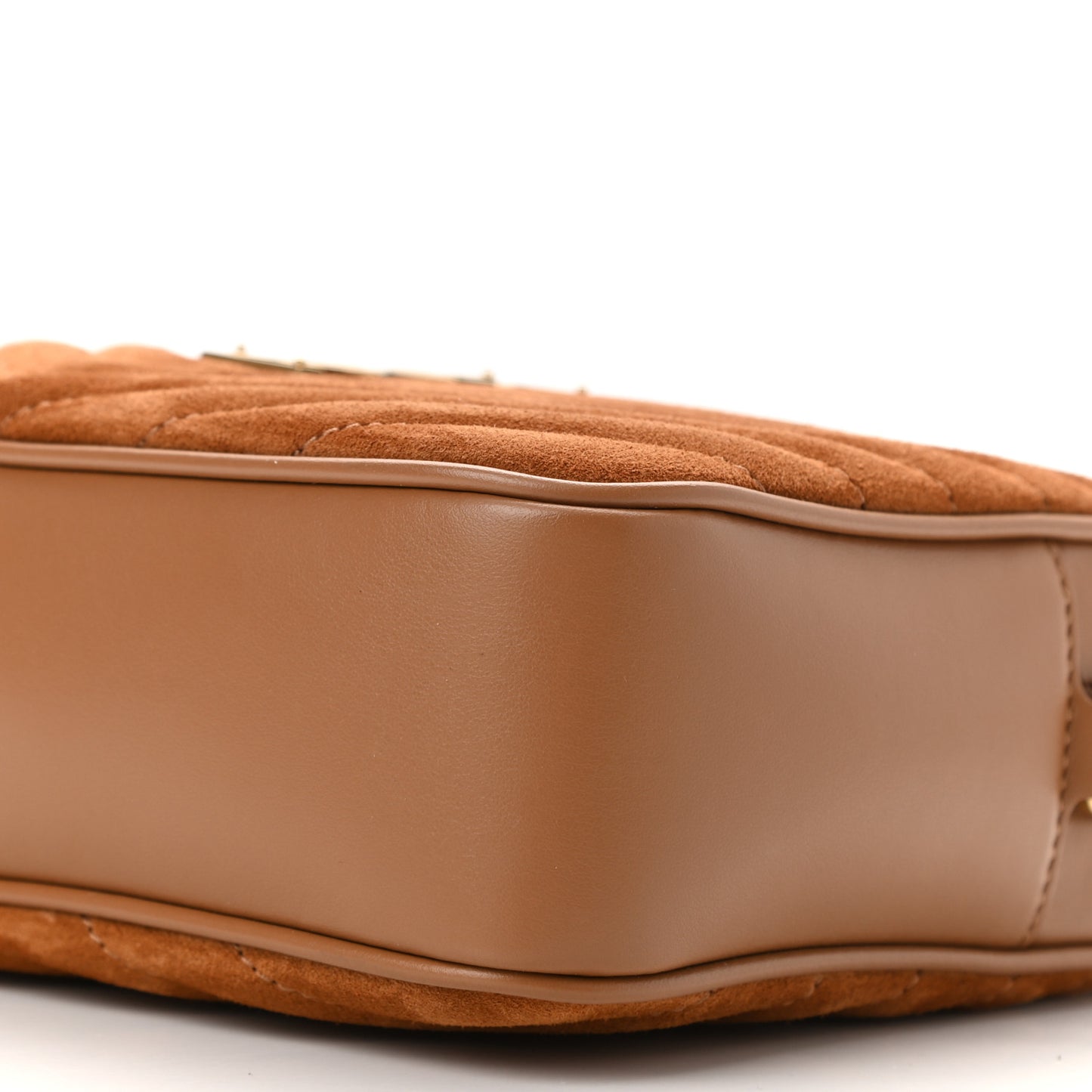 Suede Matelasse Monogram Lou Camera Bag Cinnamon