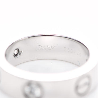 Cartier 18K White Gold 3 Diamond 5.5mm LOVE Ring 49 5 4 of 7