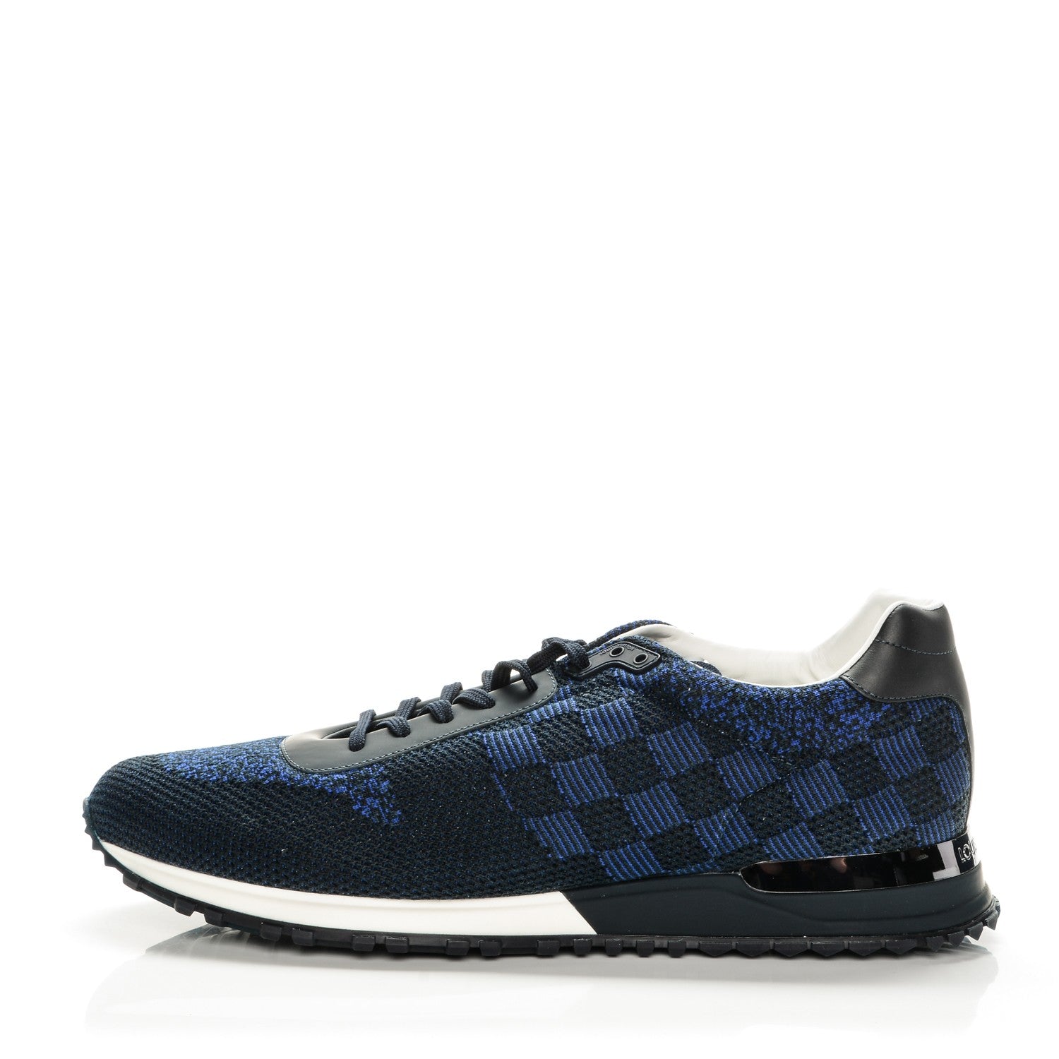Louis Vuitton Calfskin Damier Run Away Sneakers 12 Pacific Blue 1 of 7