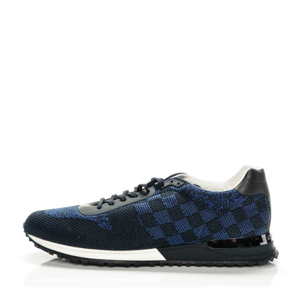Louis Vuitton Calfskin Damier Run Away Sneakers 12 Pacific Blue 1 of 7