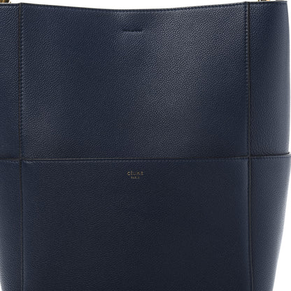 Celine Soft Grained Calfskin Sangle Bucket Bag Navy Blue 10 of 10