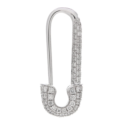 Anita Ko 18K White Gold Diamond Mini Safety Pin Earring 1 of 4