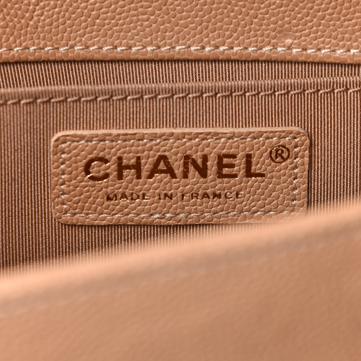 Caviar Quilted Medium Boy Flap Beige