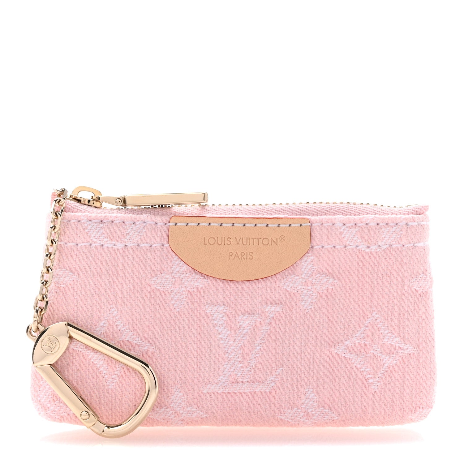 Louis Vuitton Monogram Denim Key Pouch Washed Pink 1 of 8
