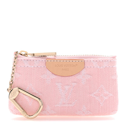 Louis Vuitton Monogram Denim Key Pouch Washed Pink 1 of 8