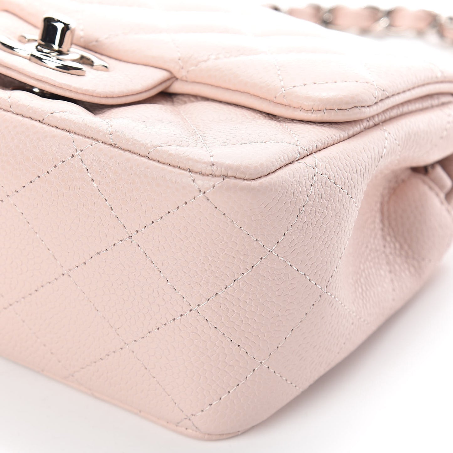 Caviar Quilted Mini Square Flap Pink