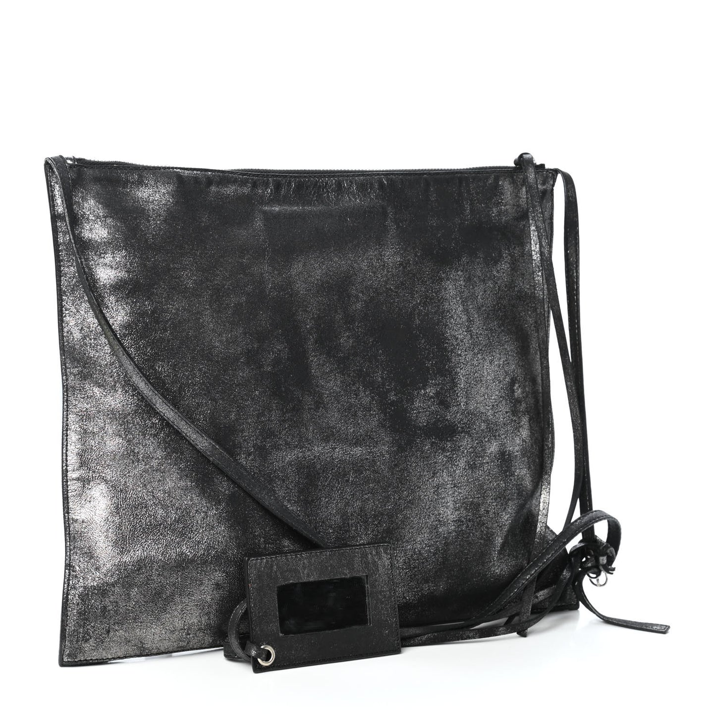 Metallic Calfskin Milkyway Ligne Papier Messenger Black