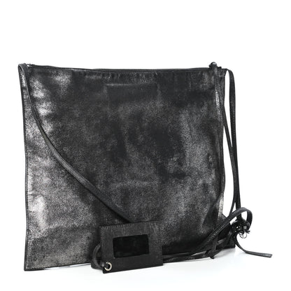 Balenciaga Metallic Calfskin Milkyway Ligne Papier Messenger Black 2 of 4