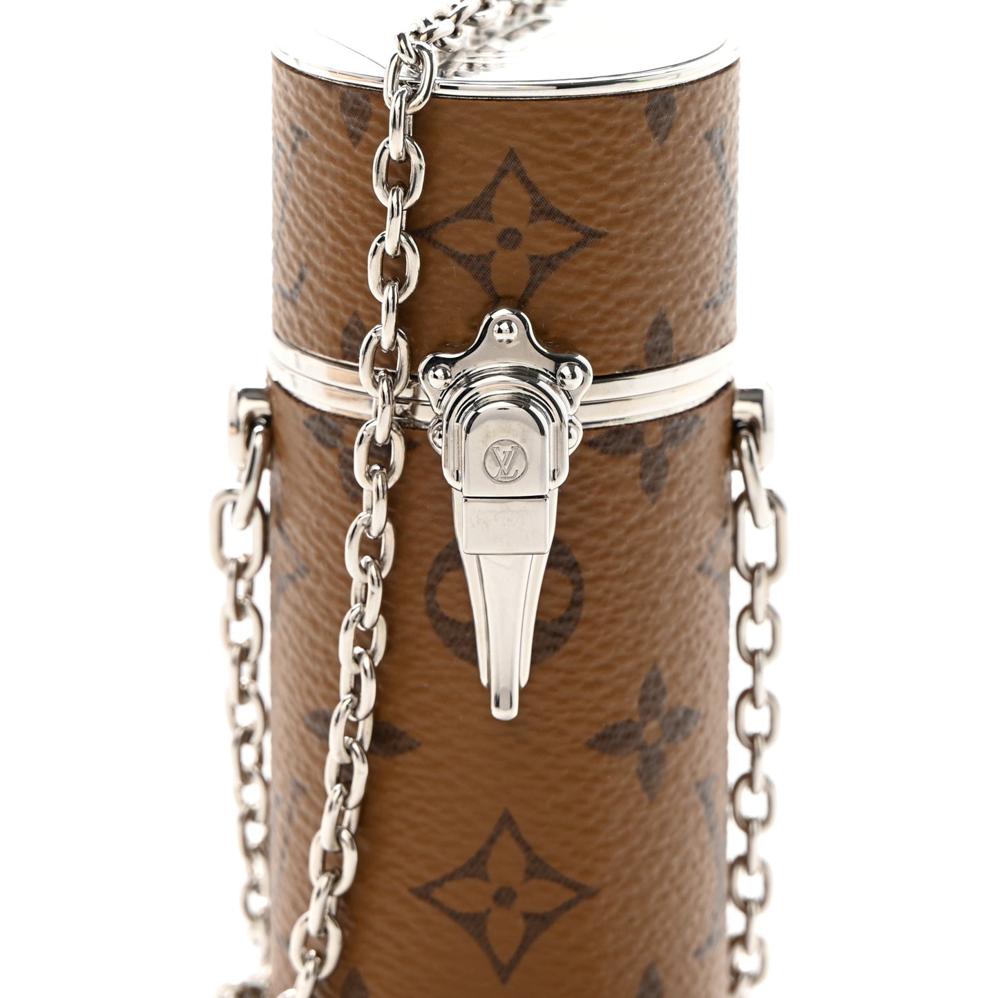 Reverse Monogram Chain Lipstick Case