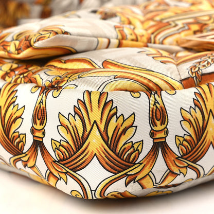 Fendi X VERSACE Silk Fendace FF Baroque Quilted Scarf Baguette White Gold 8 of 9