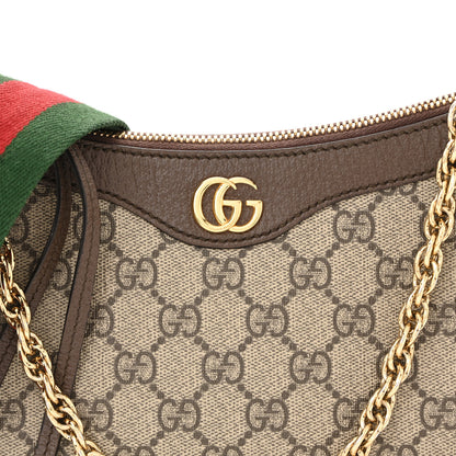 Gucci GG Supreme Monogram Textured Dollar Calfskin Web Small Ophidia GG Handbag Beige Ebony New Acero 8 of 11