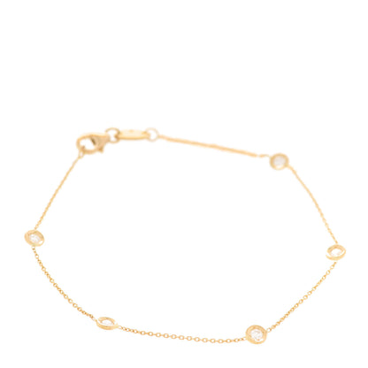Roberto Coin 18K Yellow Gold Diamond By the Inch Five Station Bracelet 1 of 6