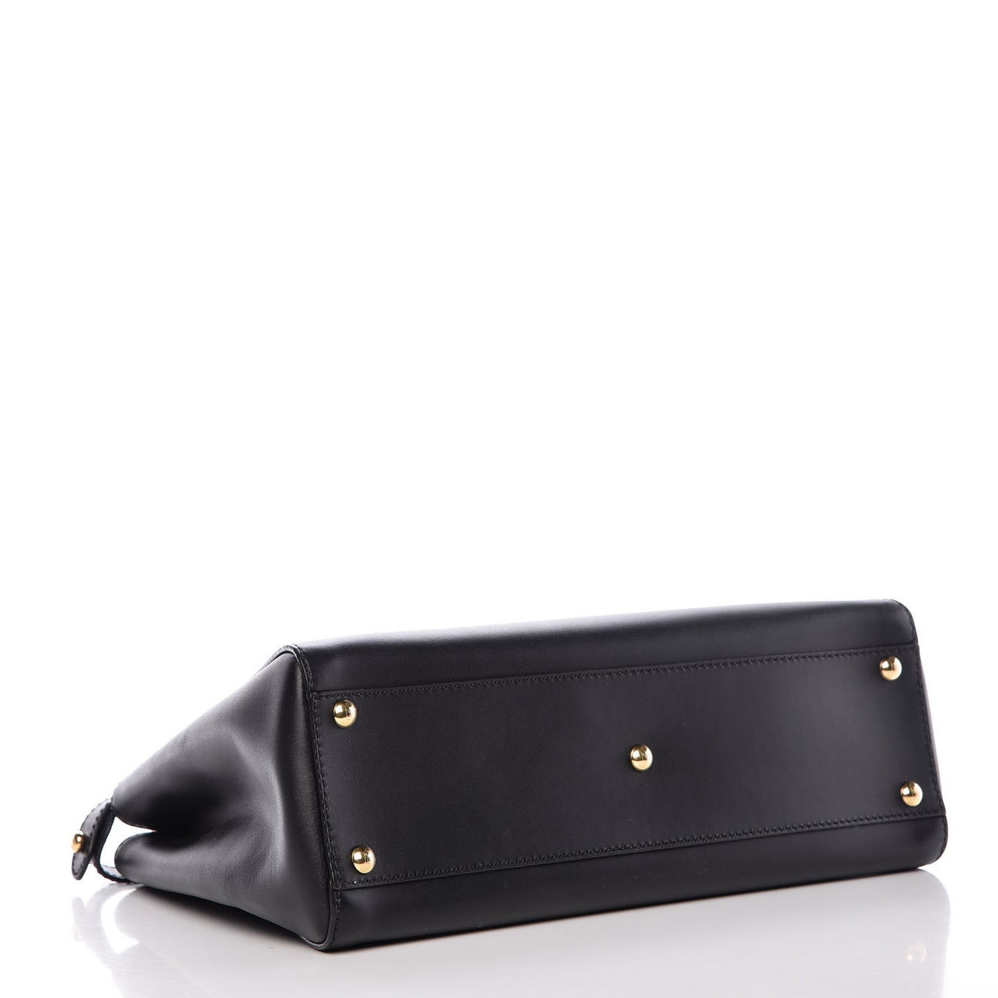 Vitello Morgan Shiny Nappa Medium Peekaboo Iconic Satchel Black Rosa Plaster