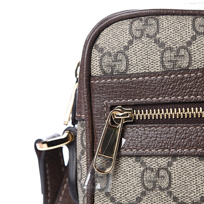 Gucci GG Supreme Monogram Web Mini Ophidia Shoulder Bag Brown 10 of 12