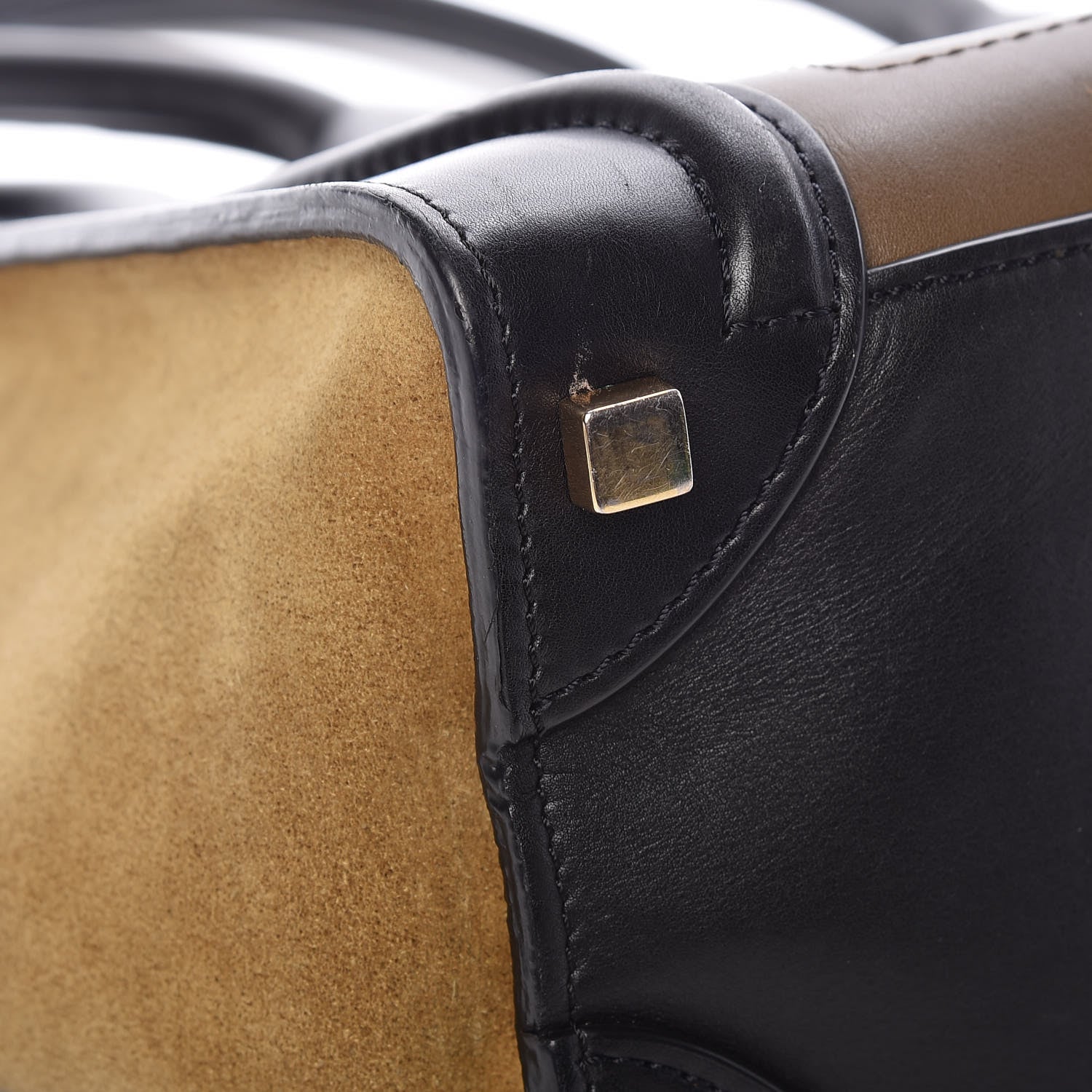 Celine Smooth Calfskin Suede Micro Tri-Color Luggage Almond 9 of 13