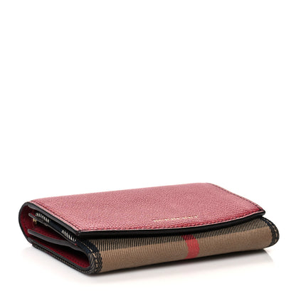 Burberry Grainy Calfskin House Check Wellington Wallet Red 4 of 9