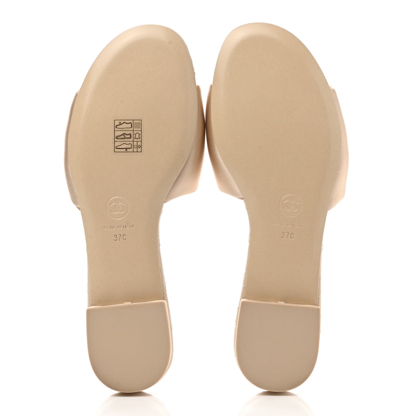 Satin Mule Sandals 37 Beige