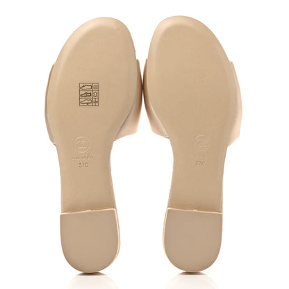 Chanel Satin Mule Sandals 37 Beige 5 of 9