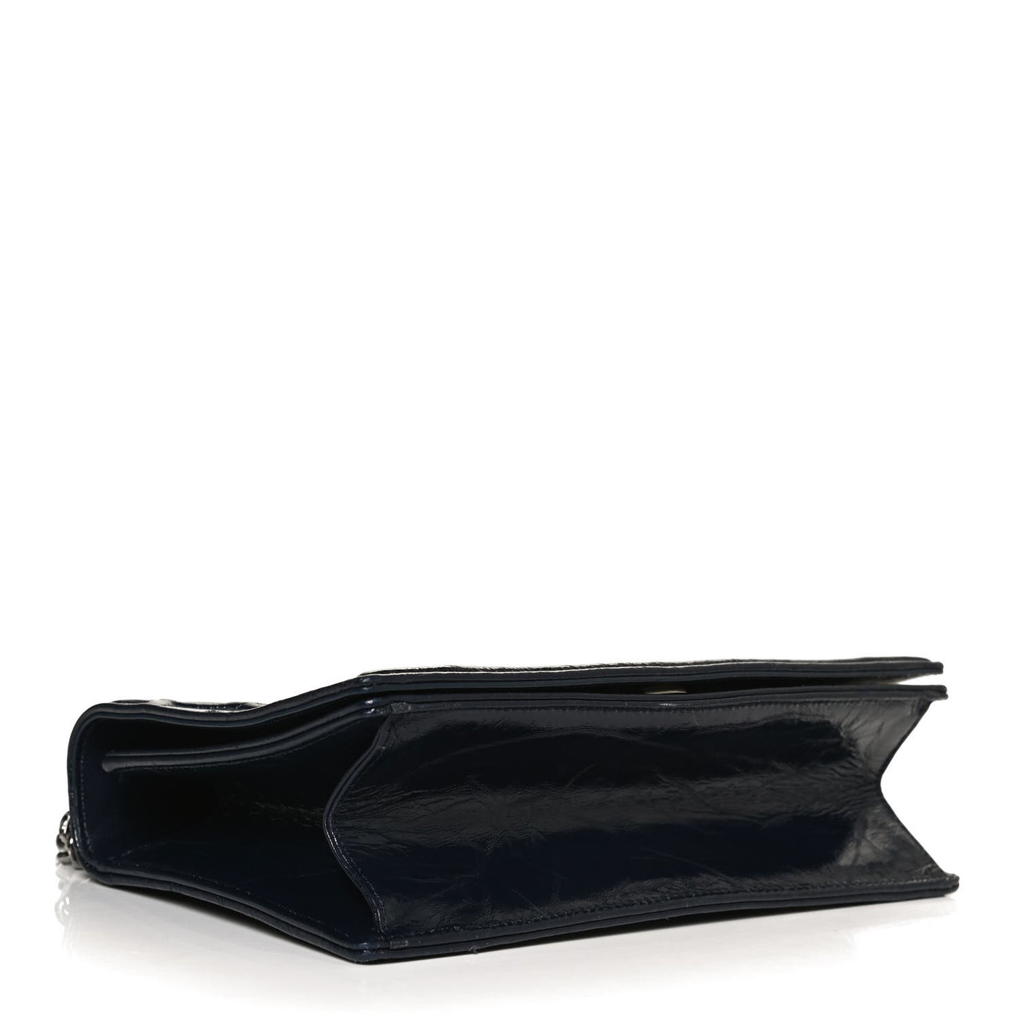 Crinkled Lambskin Cannage Medium Diorama Flap Bag Navy