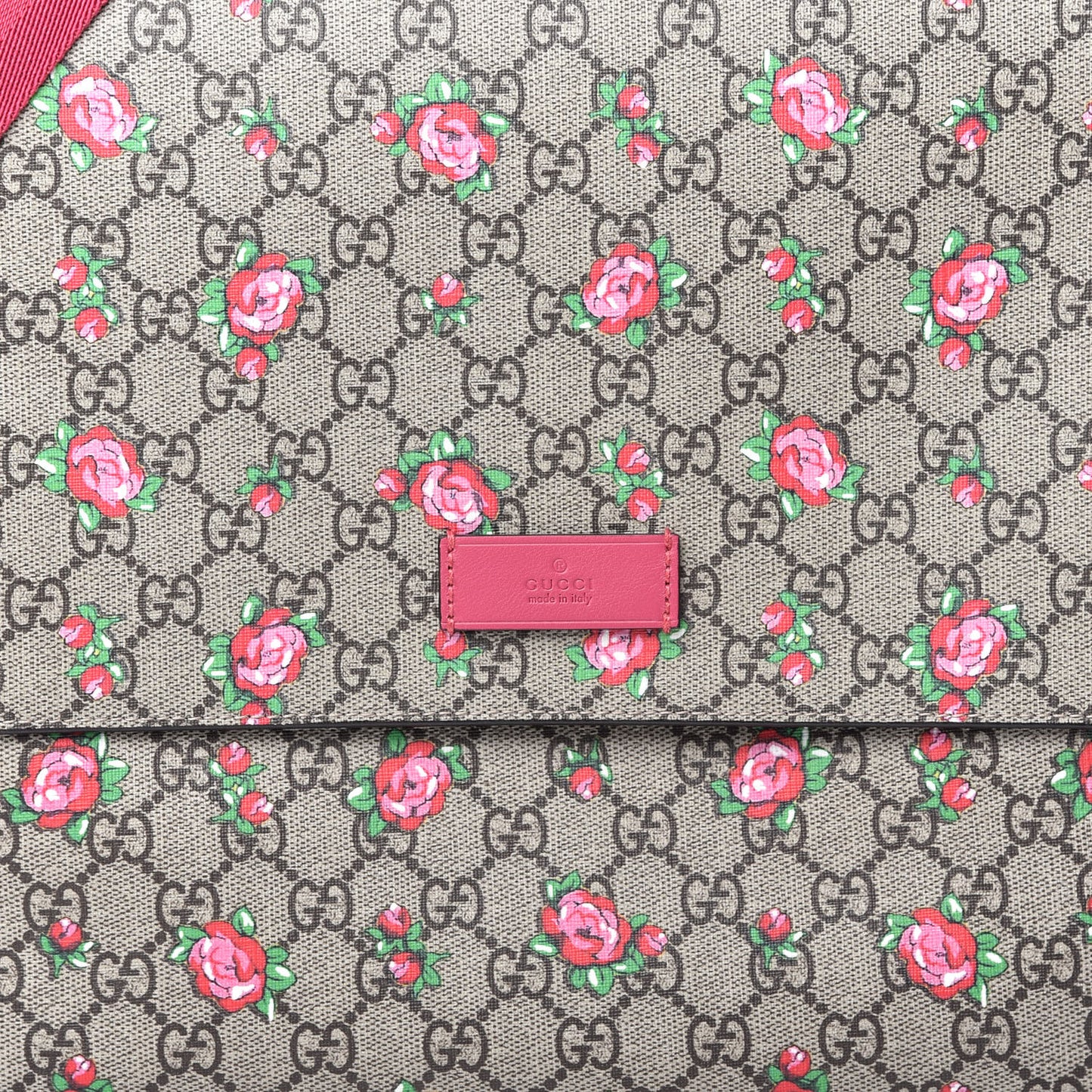 GG Plus Monogram Rose Bud Messenger Diaper Bag Pink