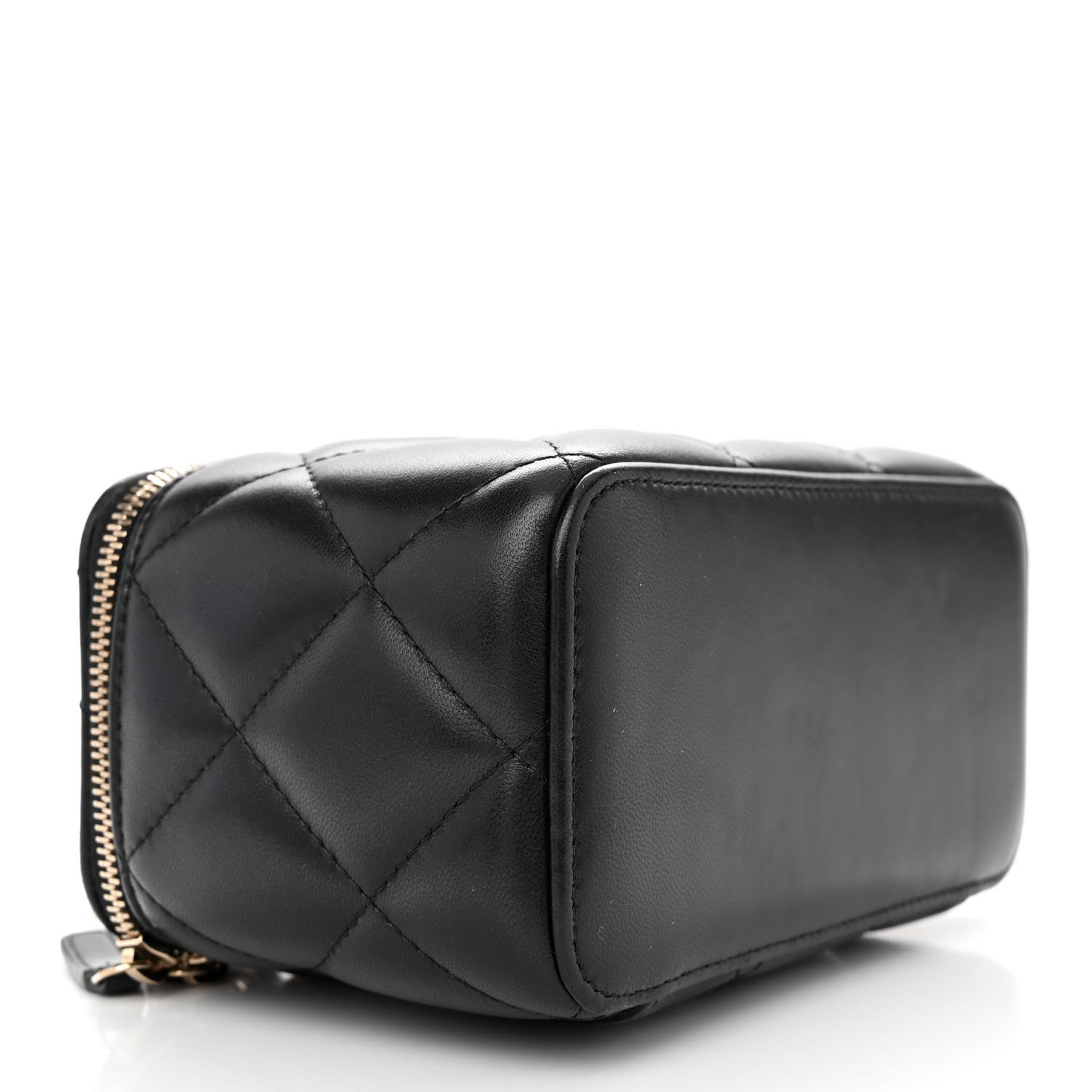 Chanel Lambskin Resin Elegant Chain Small Vanity Case Black 4 of 11