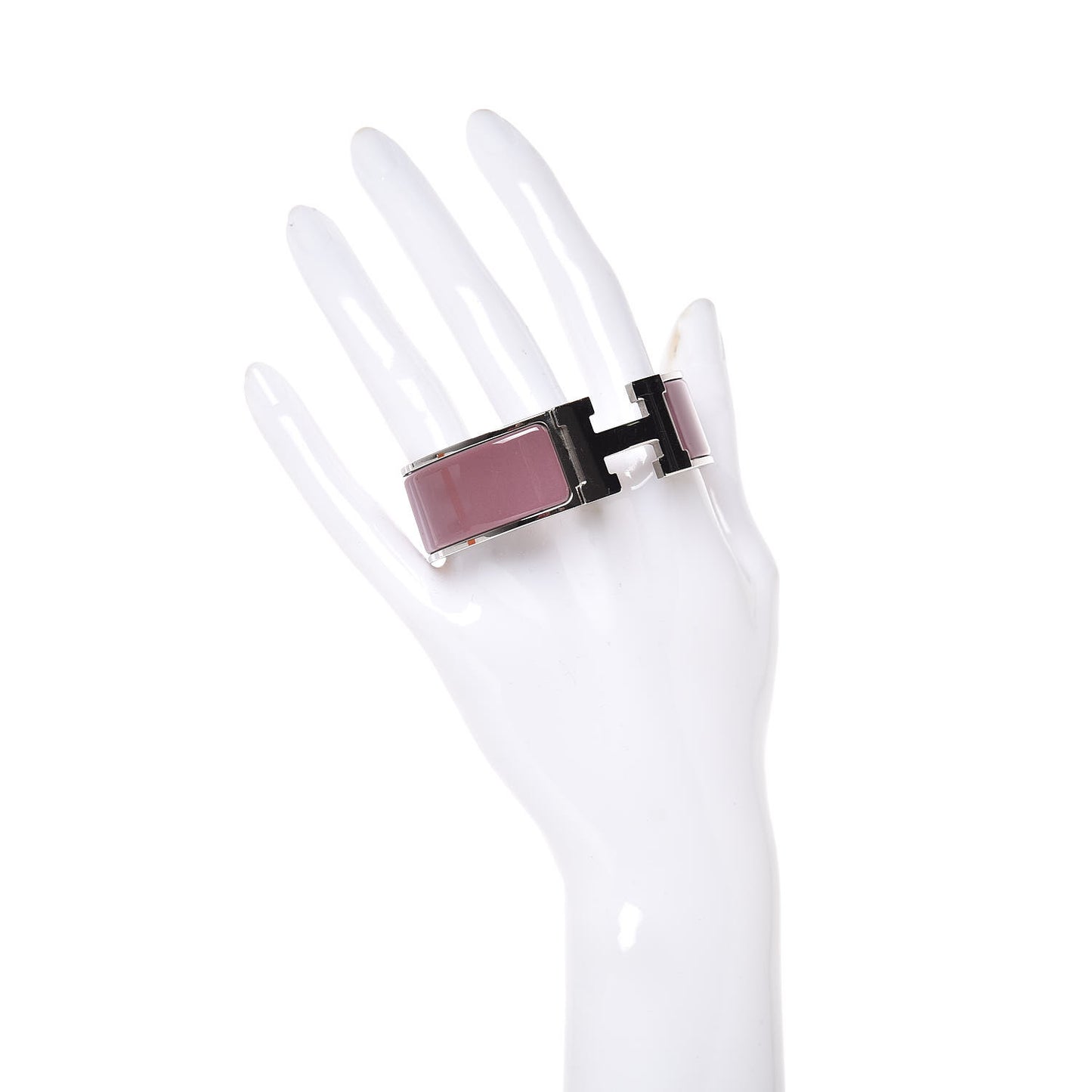 Enamel Wide Clic Clac H Bracelet GM Bois De Rose