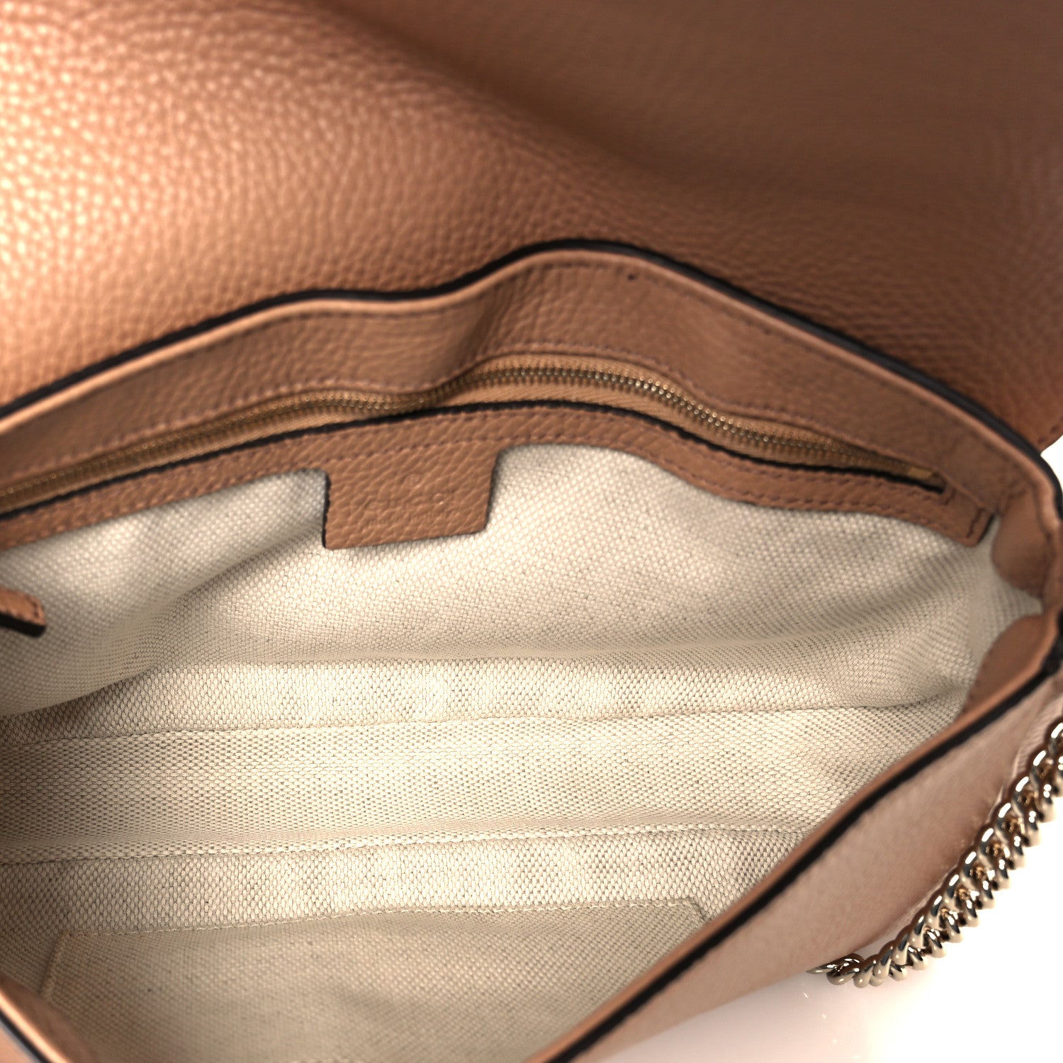 Gucci Pebbled Calfskin Medium Soho Flap Crossbody Camelia 5 of 11