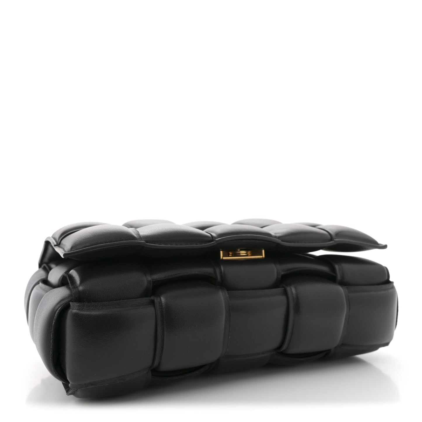 Nappa Maxi Intreccio Padded Cassette Crossbody Bag Black
