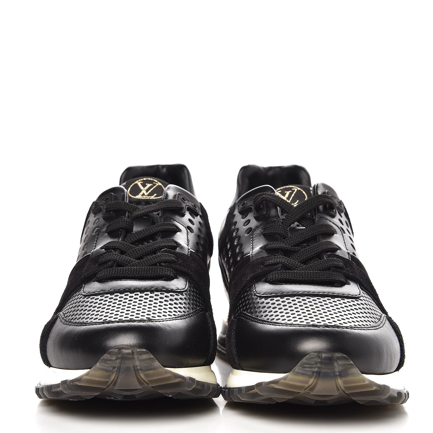 Louis Vuitton Nubuck Calfskin Perforated Run Away Sneakers 39 Black 3 of 8