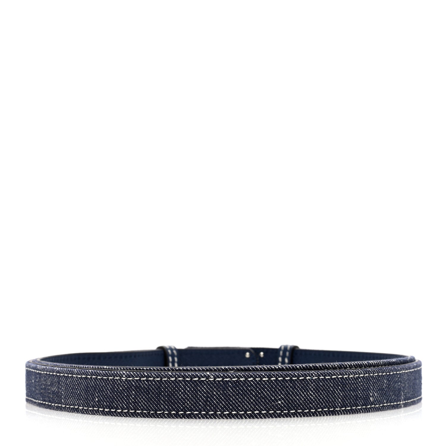 Hermes Epsom Denim Kelly Belt Bleu Indigo Blanc Bleu Navy 2 of 4
