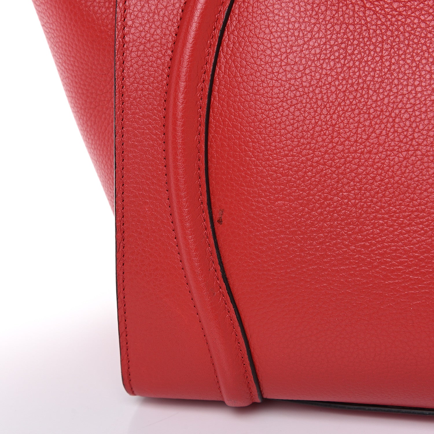 Celine Drummed Calfskin Mini Luggage Coquelicot 9 of 11