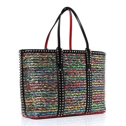 Christian Louboutin Calfskin Metallic Straw Spikes East West Cabata Tote Multicolor 3 of 24