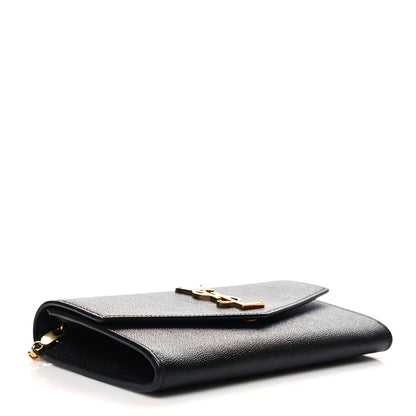 Saint Laurent Grain de Poudre Uptown Chain Wallet Black 5 of 12