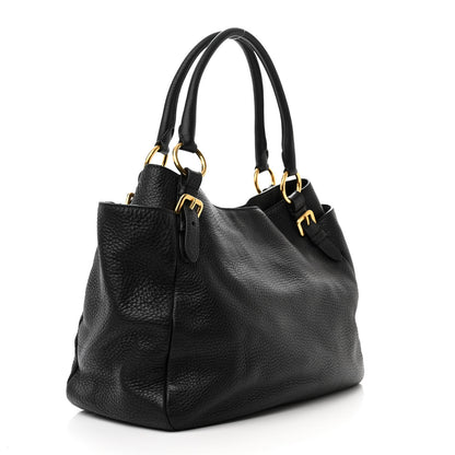 Prada Vitello Daino Tote Black 3 of 9