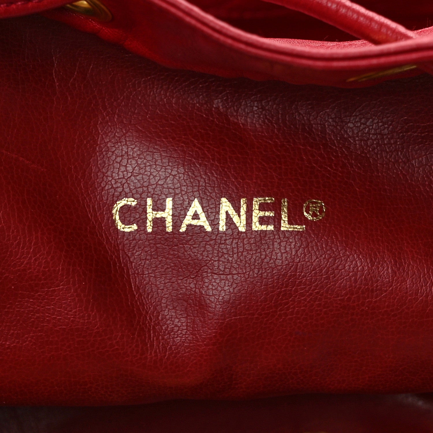 Chanel Lambskin CC Drawstring Shoulder Bag Red 7 of 13