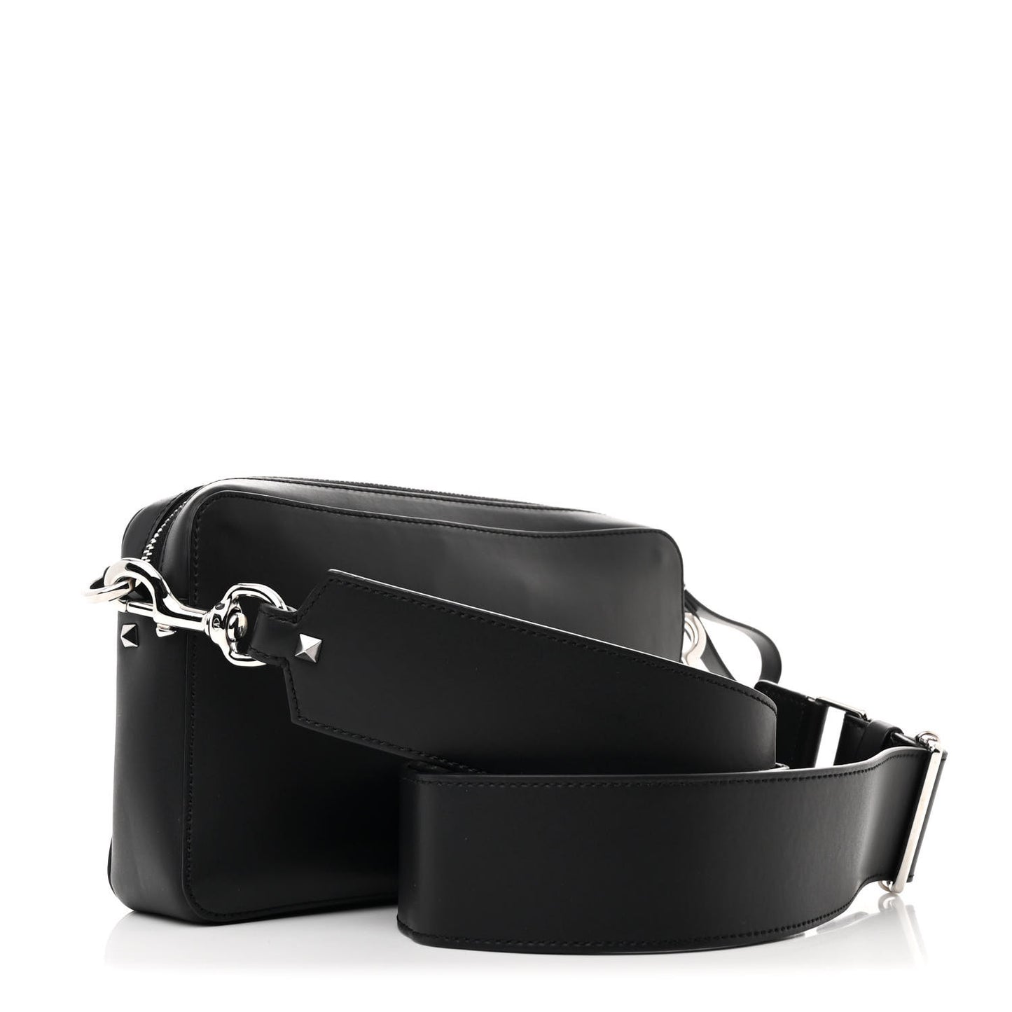 Calfskin VLTN Print Crossbody Bag Black