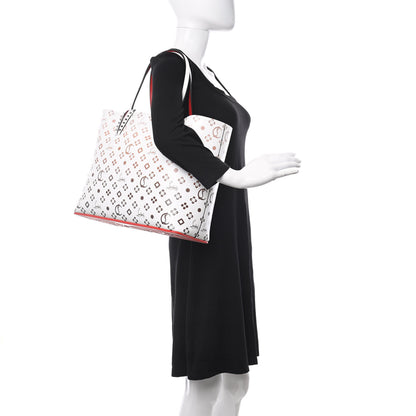 Christian Louboutin Calfskin Patent Degrade Loubinthesky East West Cabata Tote White 2 of 11