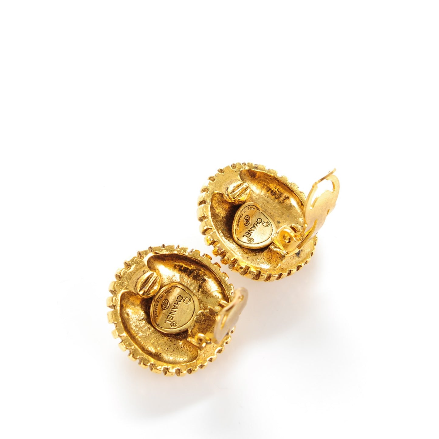 Crystal Clip On Earrings Gold