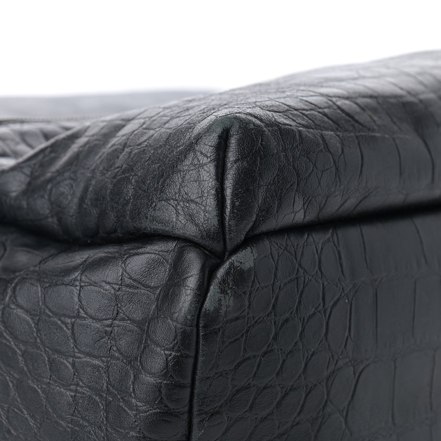 Calfskin Crocodile Embossed Medium Luxus Backpack Black