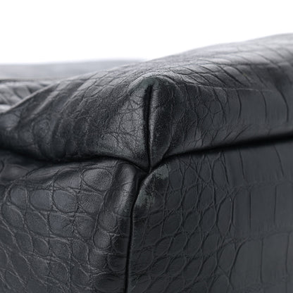 MCM Calfskin Crocodile Embossed Medium Luxus Backpack Black 8 of 13