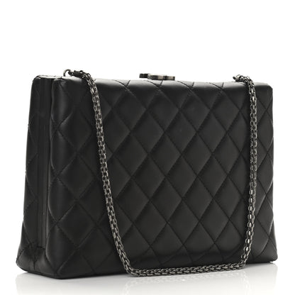 Chanel Lambskin Quilted Kisslock Minaudiere Black 3 of 11